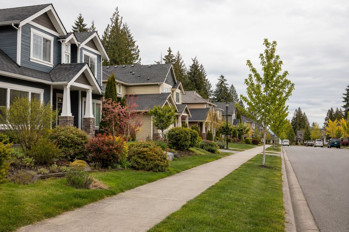 Suburban neighborhood in Kent, Washington