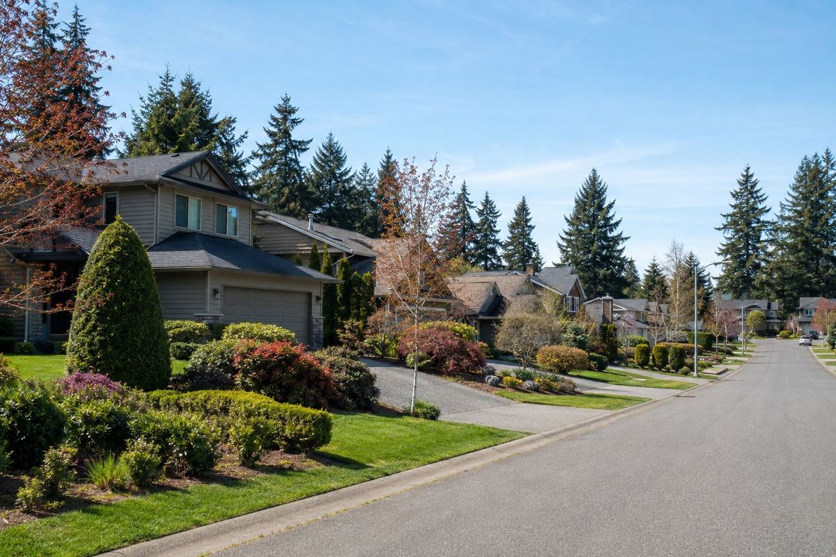 Suburban neighborhood in Lynnwood, Washington